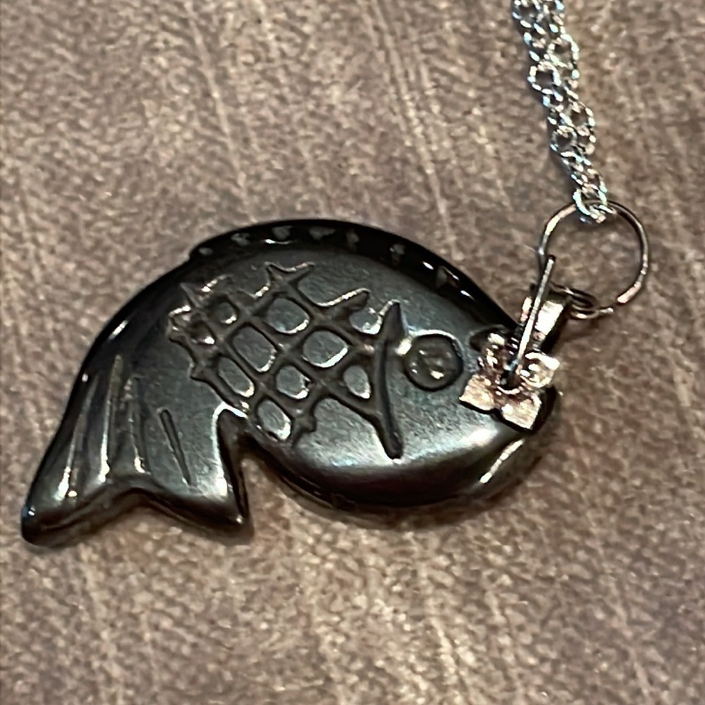 Hematite Fish Necklace